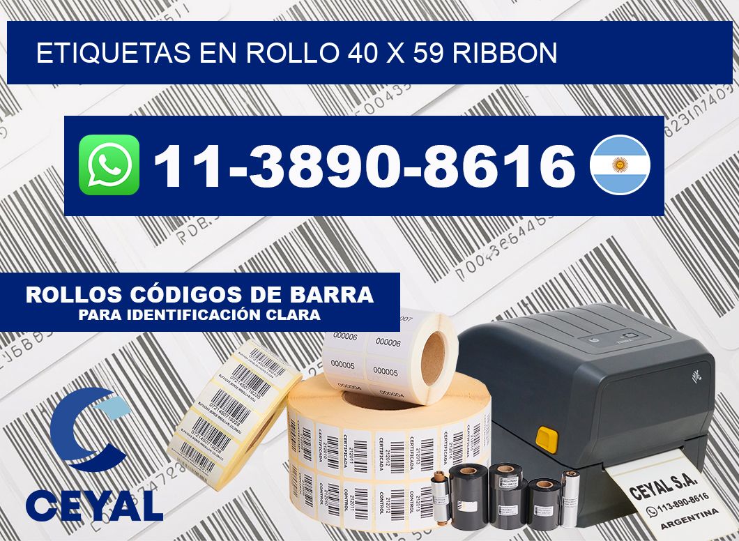 Etiquetas en rollo 40 x 59 ribbon