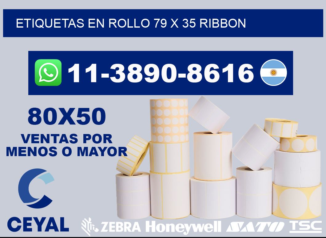 Etiquetas en rollo 79 x 35 ribbon