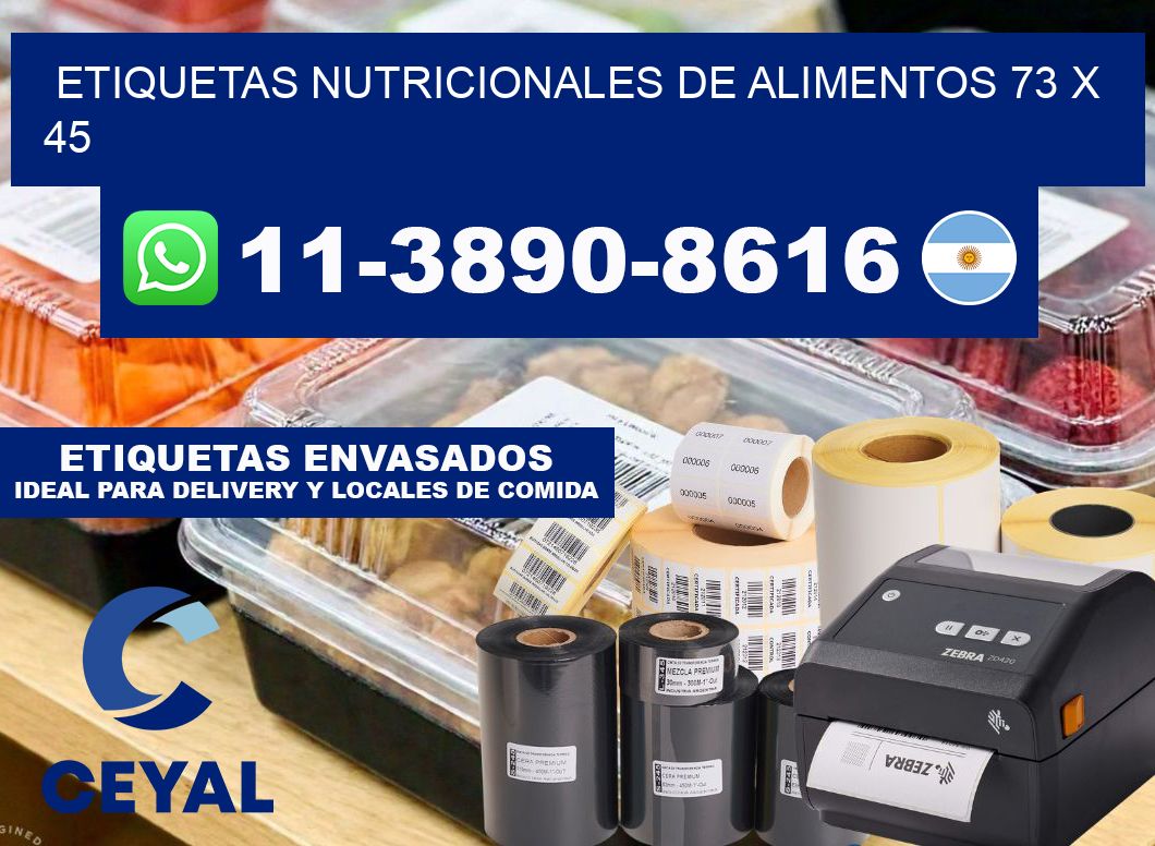 Etiquetas nutricionales de alimentos 73 x 45