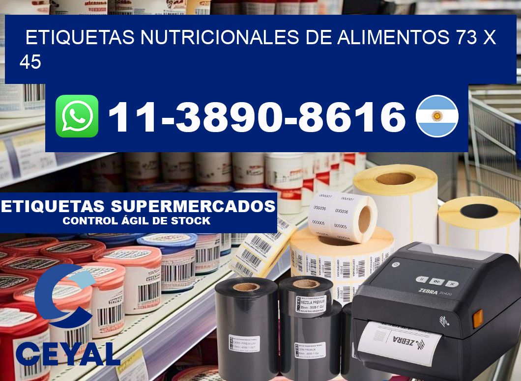 Etiquetas nutricionales de alimentos 73 x 45