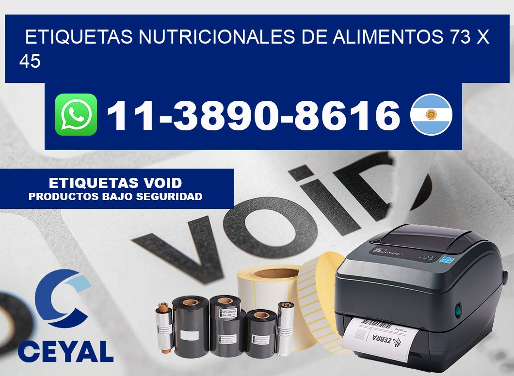 Etiquetas nutricionales de alimentos 73 x 45