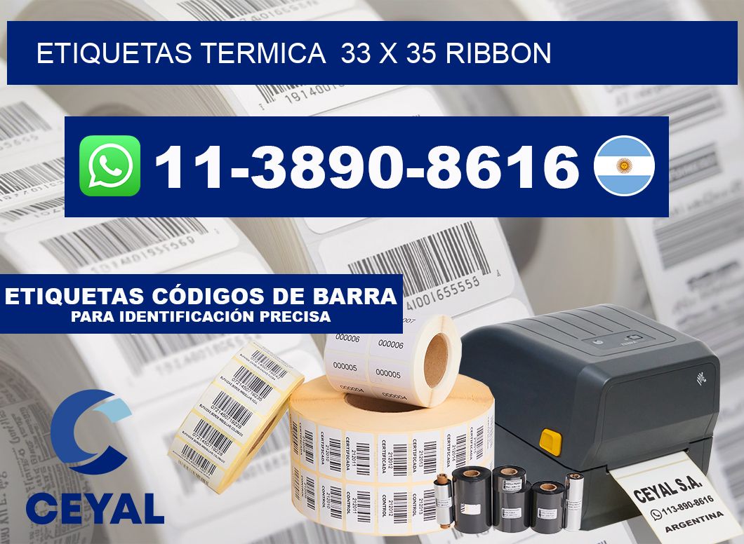 Etiquetas termica  33 x 35 ribbon
