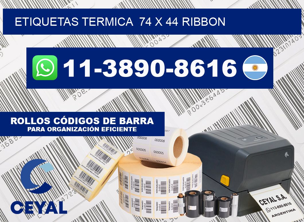 Etiquetas termica  74 x 44 ribbon