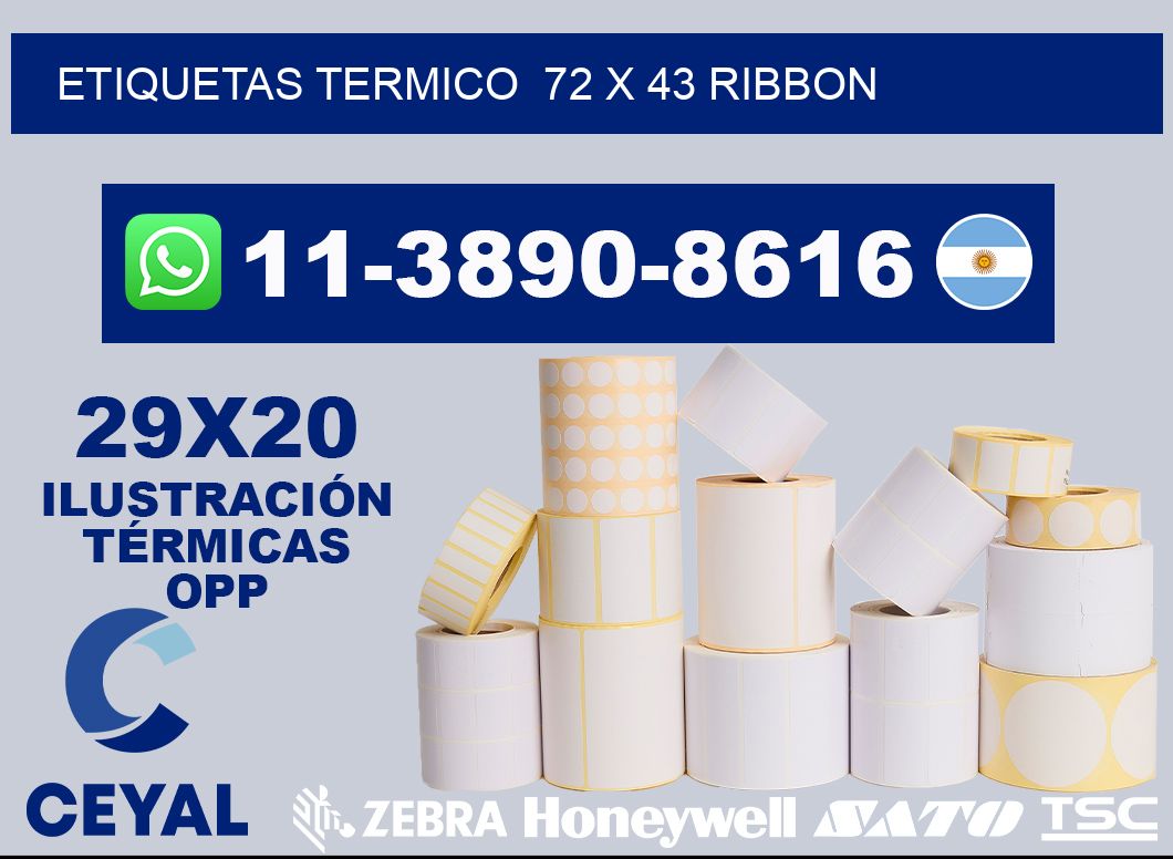 Etiquetas termico 72 x 43 ribbon