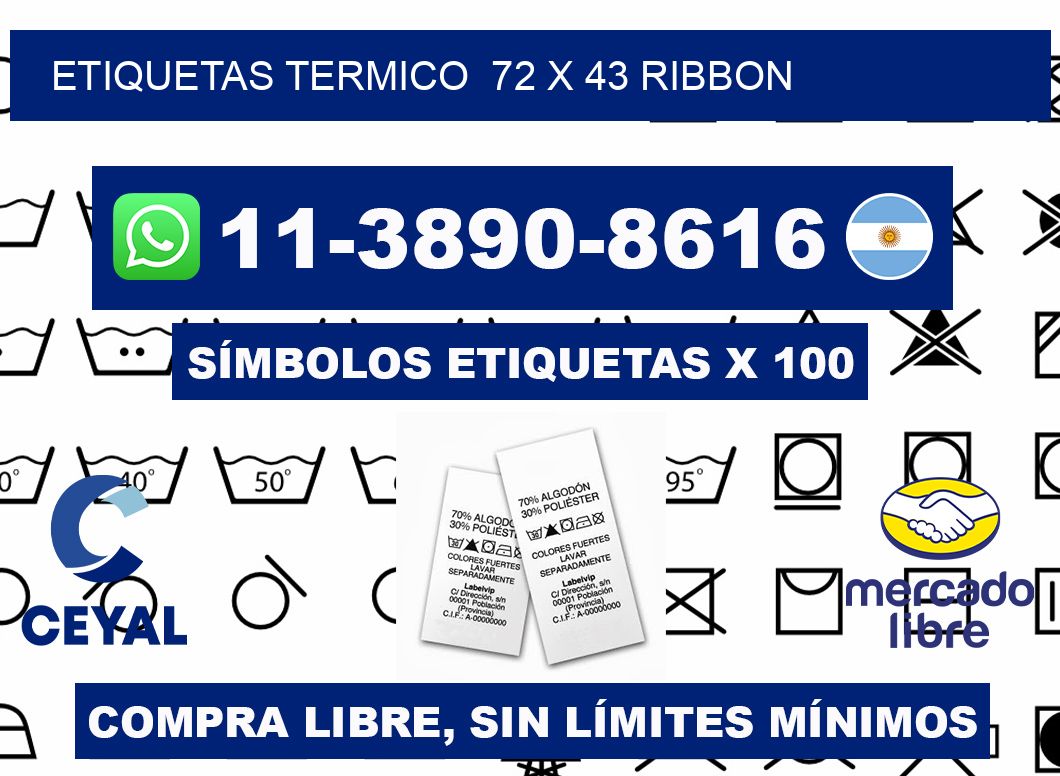 Etiquetas termico 72 x 43 ribbon