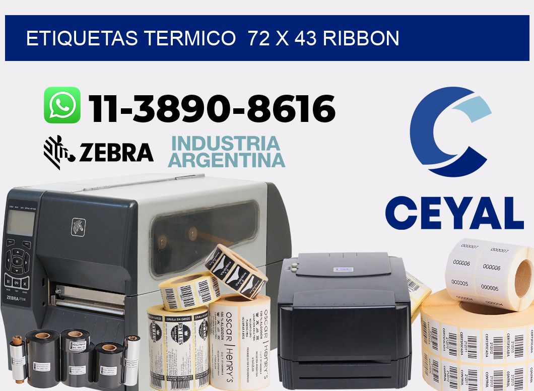 Etiquetas termico 72 x 43 ribbon