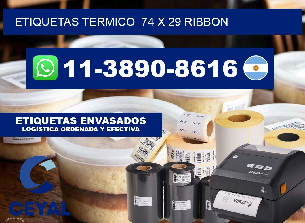 Etiquetas termico 74 x 29 ribbon