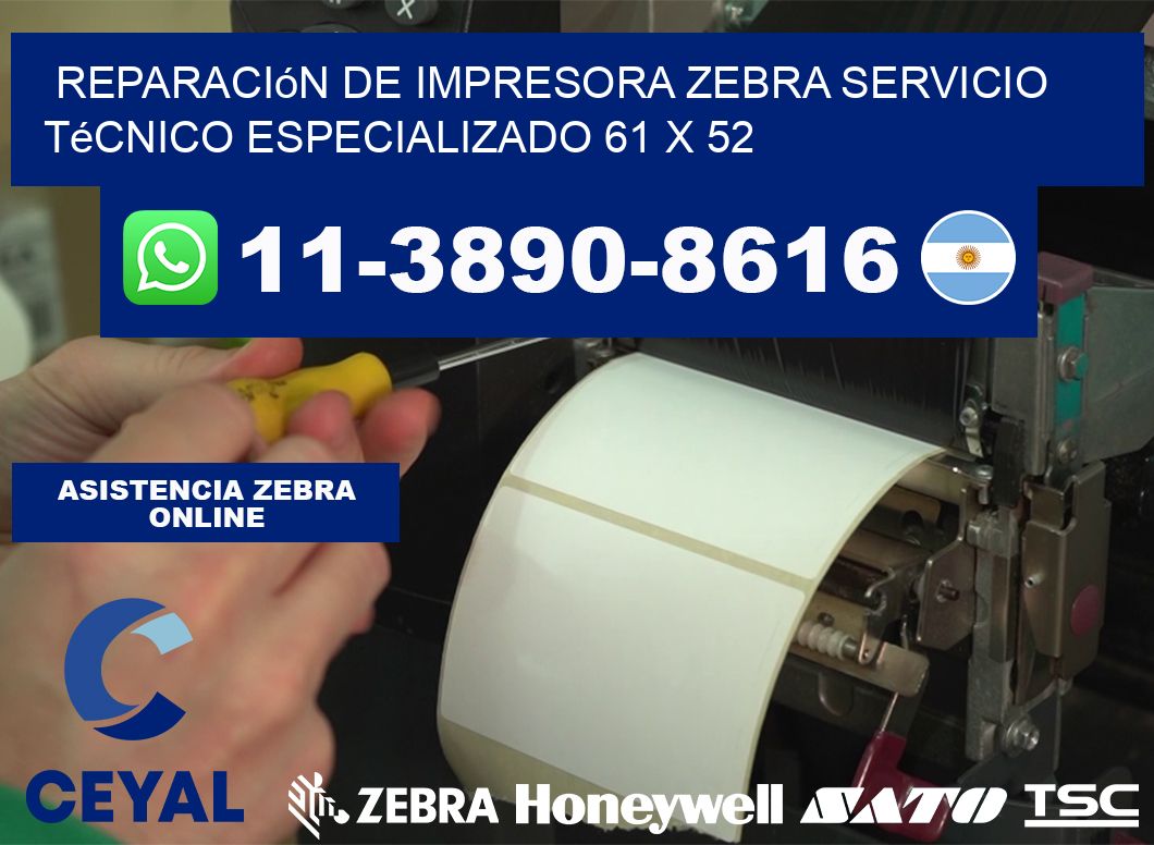 Reparación de Impresora Zebra Servicio Técnico Especializado 61 x 52