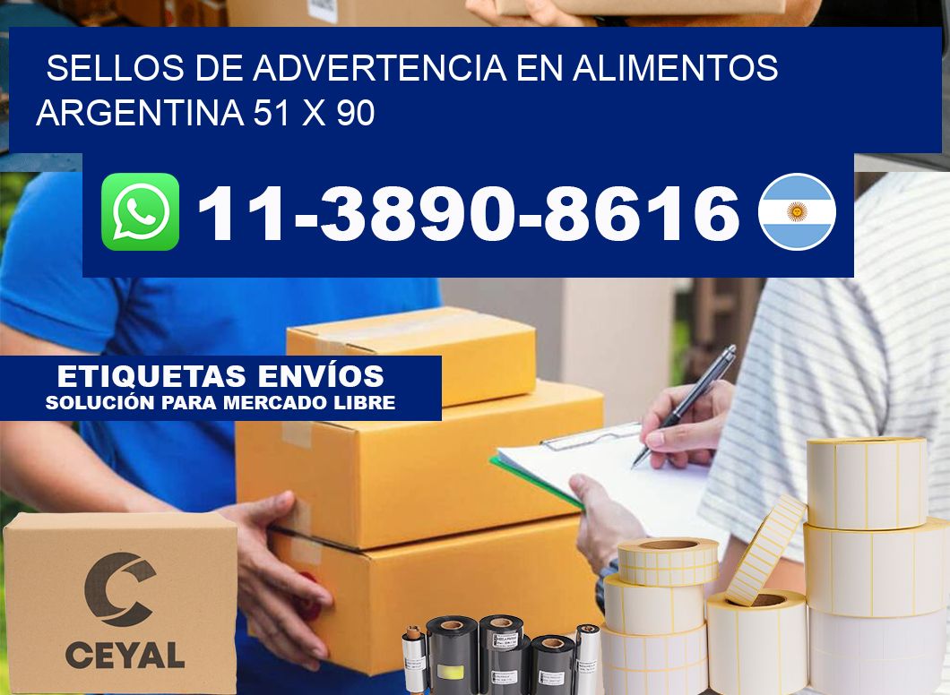 Sellos de advertencia en Alimentos argentina 51 x 90