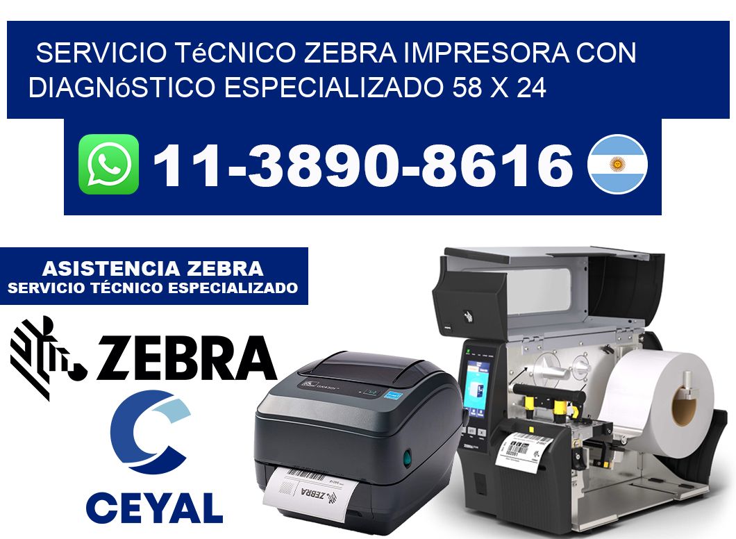 Servicio Técnico Zebra Impresora con Diagnóstico Especializado 58 x 24