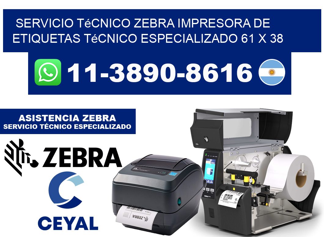 Servicio Técnico Zebra Impresora de Etiquetas Técnico Especializado 61 x 38