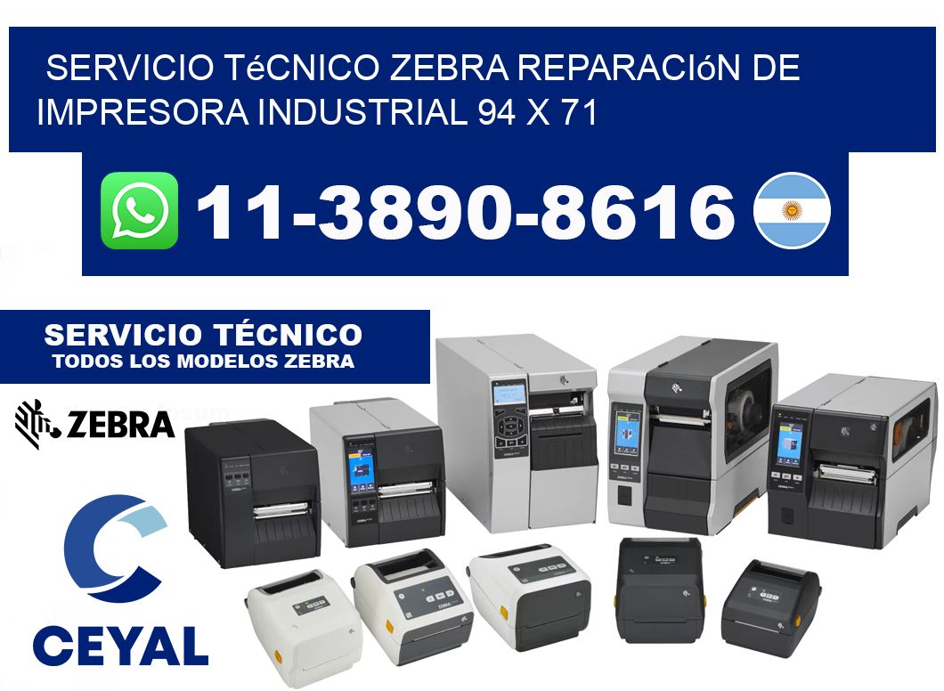 Servicio Técnico Zebra Reparación de Impresora Industrial 94 x 71