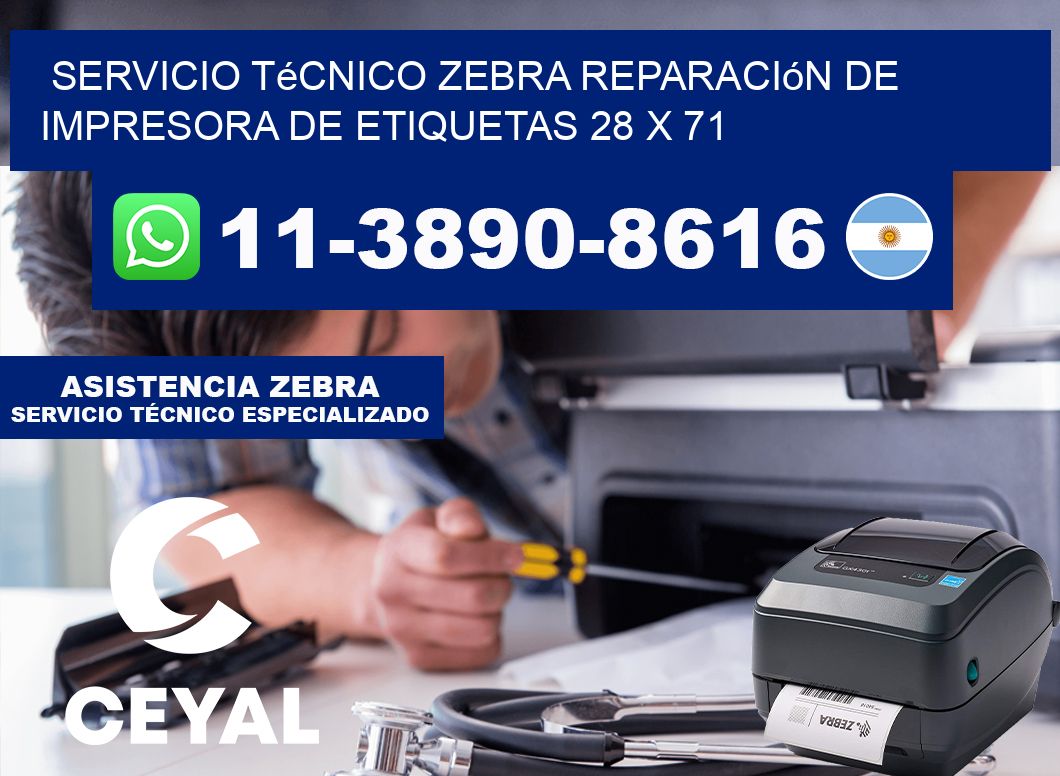 Servicio Técnico Zebra Reparación de Impresora de Etiquetas 28 x 71