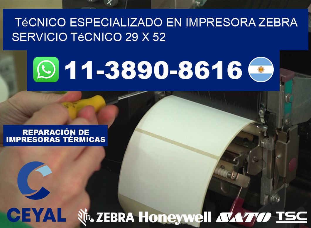 Técnico Especializado en Impresora Zebra Servicio Técnico 29 x 52