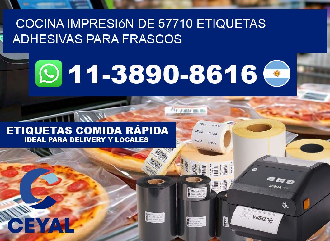cocina impresión de 57710 etiquetas adhesivas para frascos