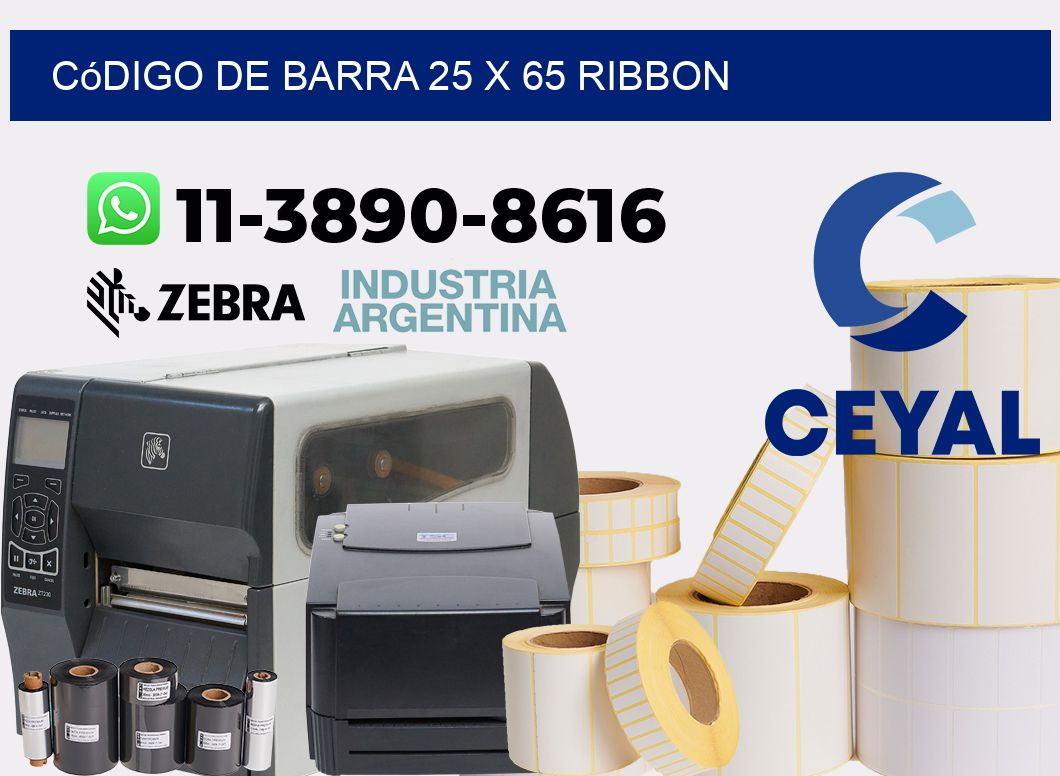 código de barra 25 x 65 ribbon