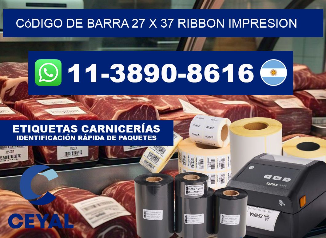 código de barra 27 x 37 ribbon impresion