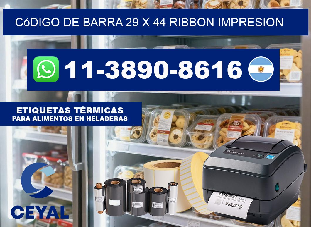 código de barra 29 x 44 ribbon impresion
