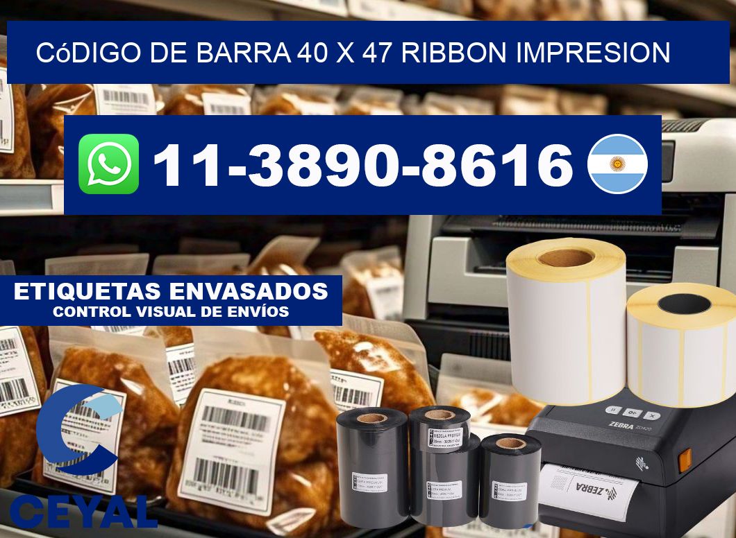 código de barra 40 x 47 ribbon impresion