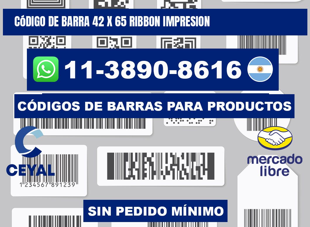 código de barra 42 x 65 ribbon impresion