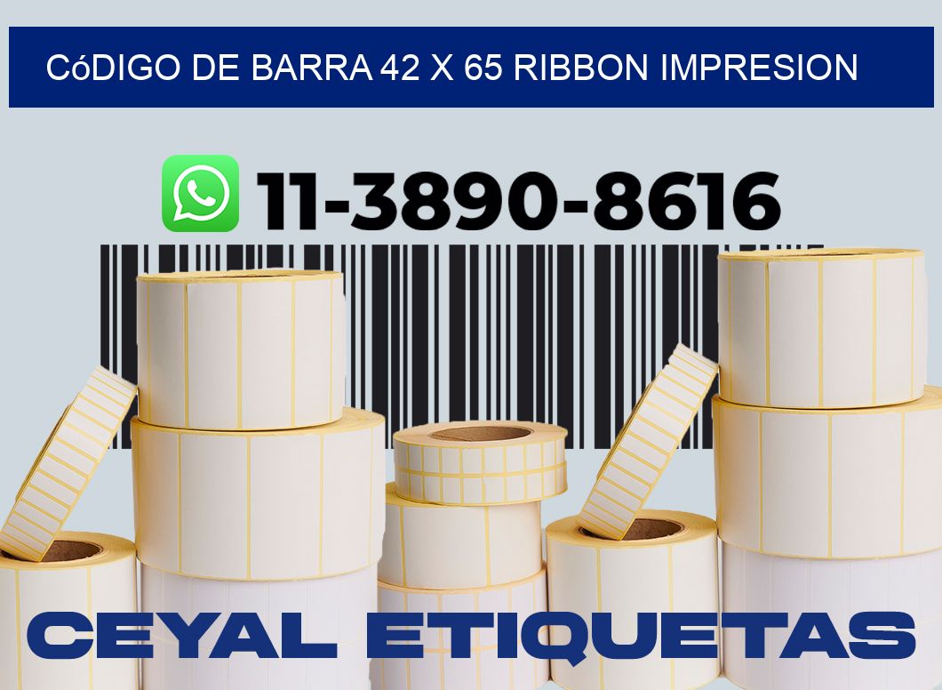 código de barra 42 x 65 ribbon impresion