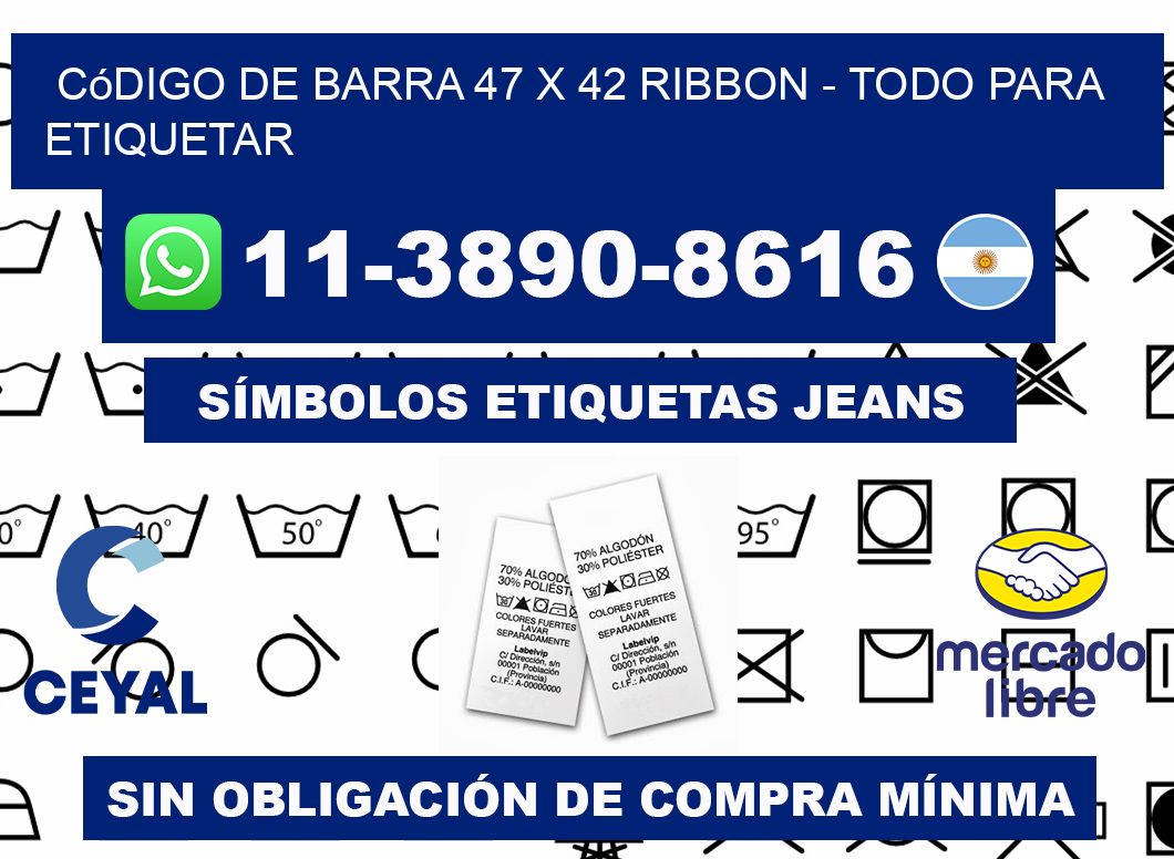 código de barra 47 x 42 ribbon - Todo para Etiquetar