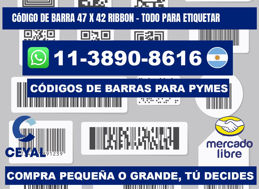 código de barra 47 x 42 ribbon - Todo para Etiquetar