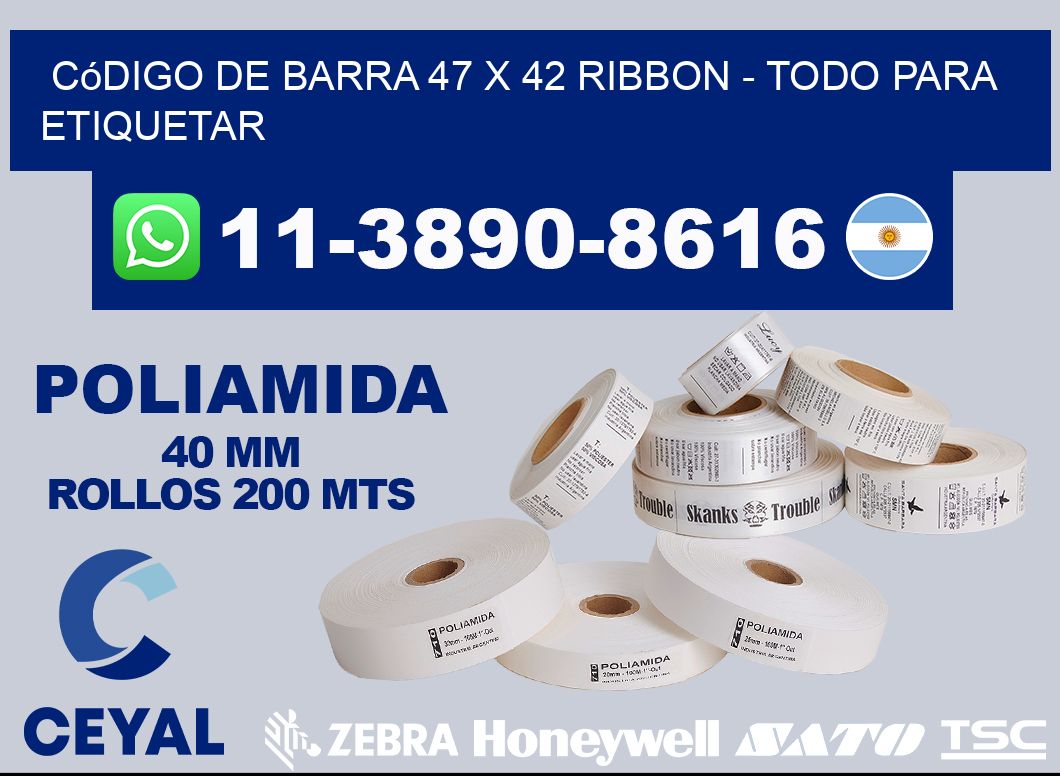 código de barra 47 x 42 ribbon - Todo para Etiquetar