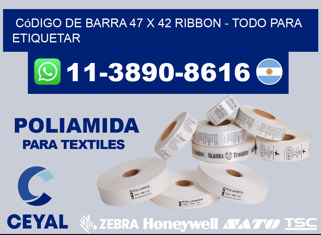 código de barra 47 x 42 ribbon - Todo para Etiquetar