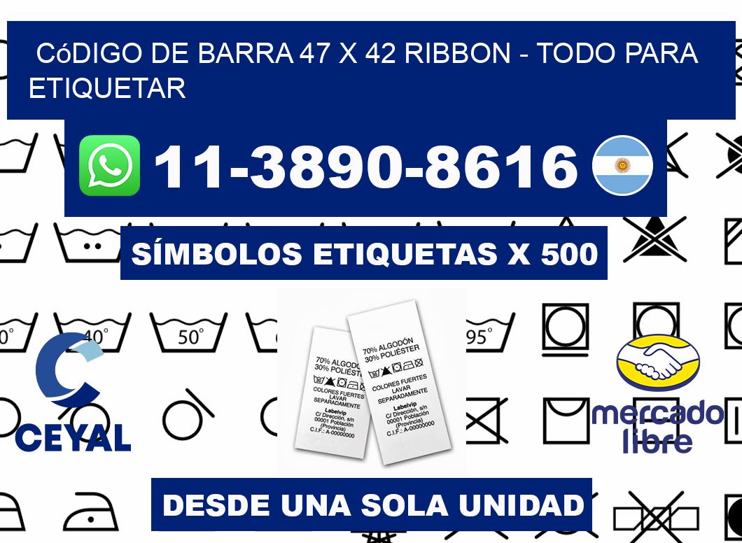 código de barra 47 x 42 ribbon - Todo para Etiquetar