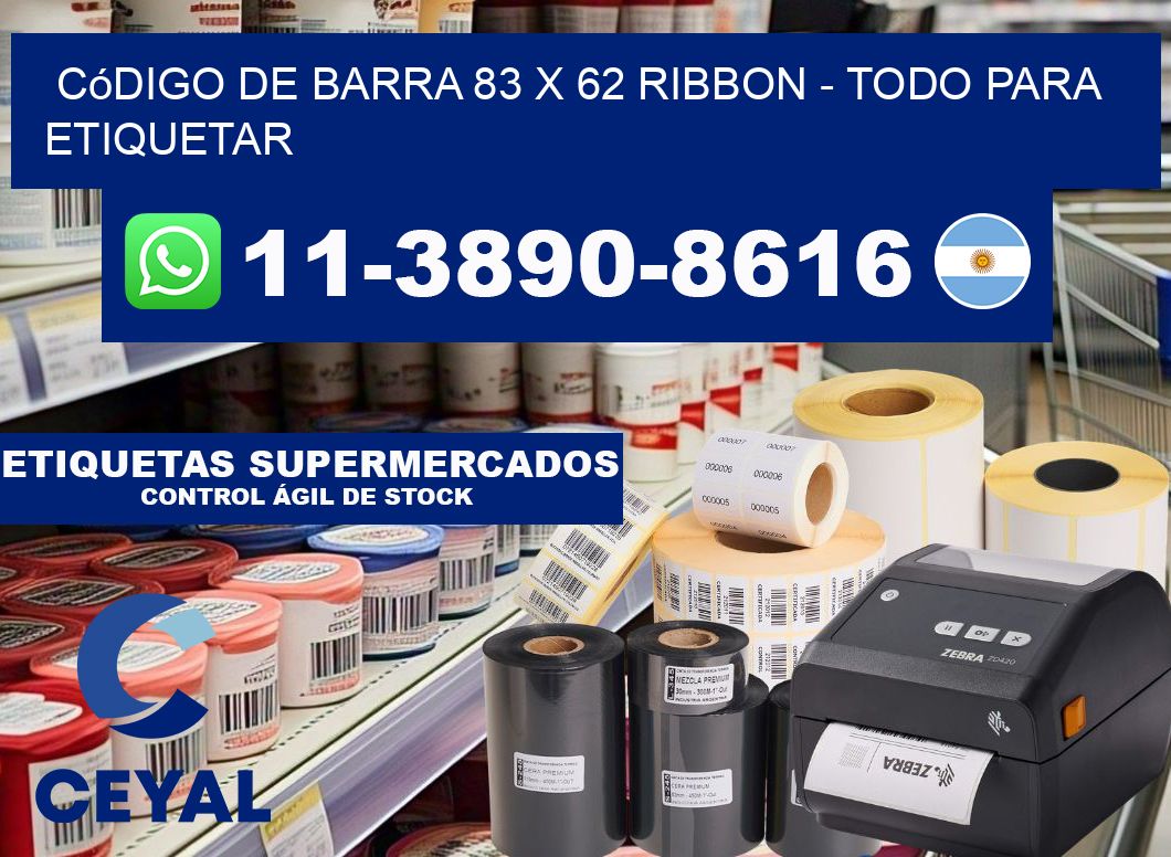 código de barra 83 x 62 ribbon - Todo para Etiquetar