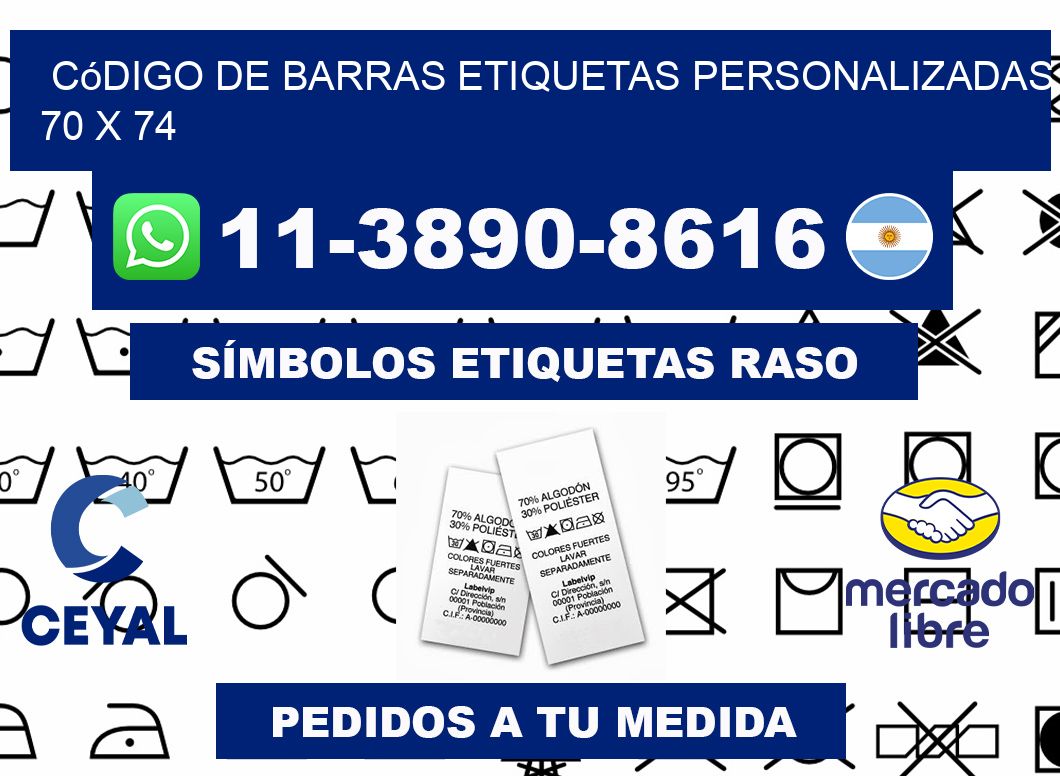 código de barras etiquetas personalizadas 70 x 74