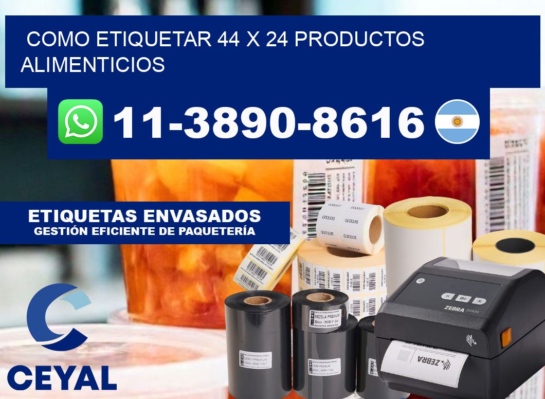 como etiquetar 44 x 24 productos alimenticios
