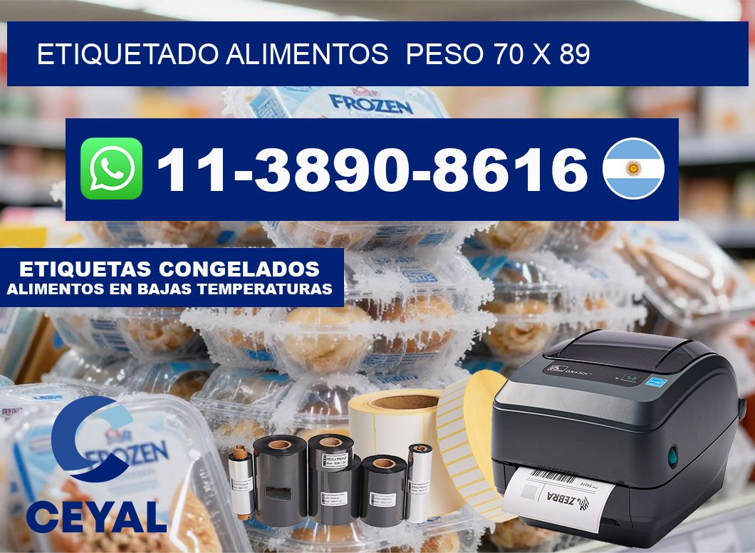 etiquetado alimentos  Peso 70 x 89