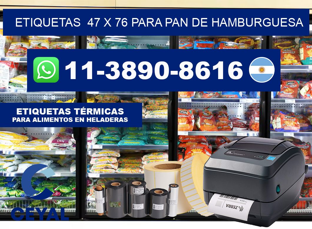 etiquetas  47 x 76 para Pan de hamburguesa