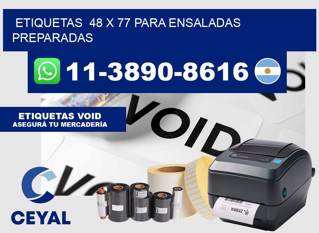 etiquetas  48 x 77 para Ensaladas preparadas