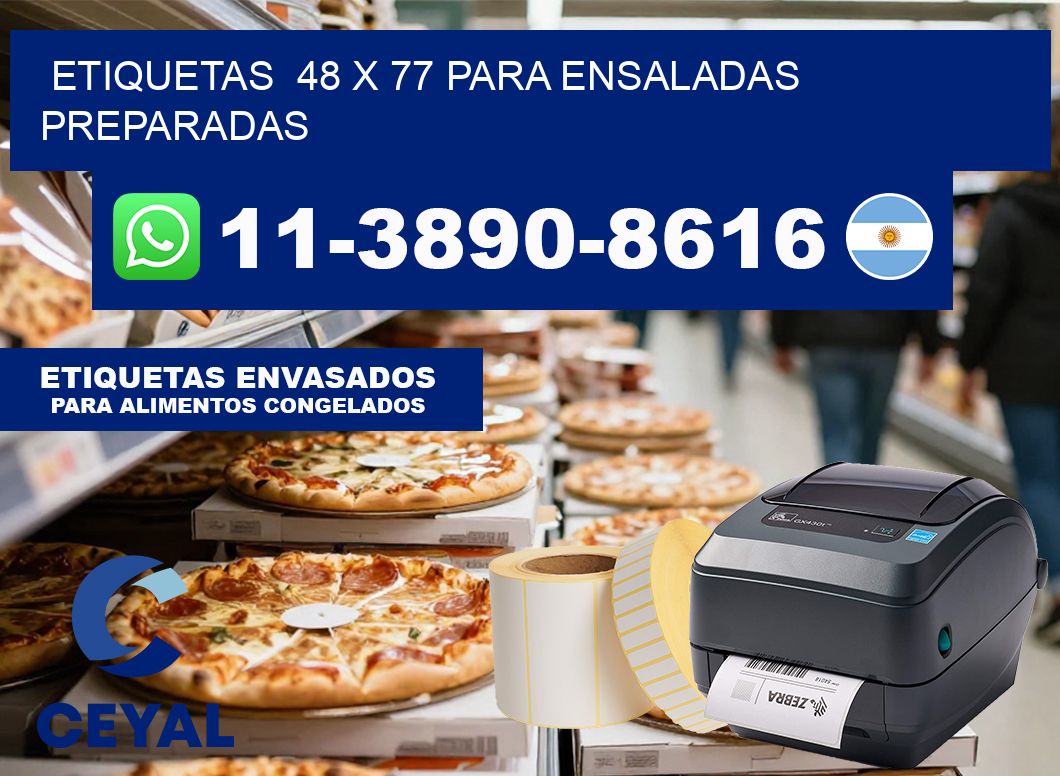 etiquetas  48 x 77 para Ensaladas preparadas