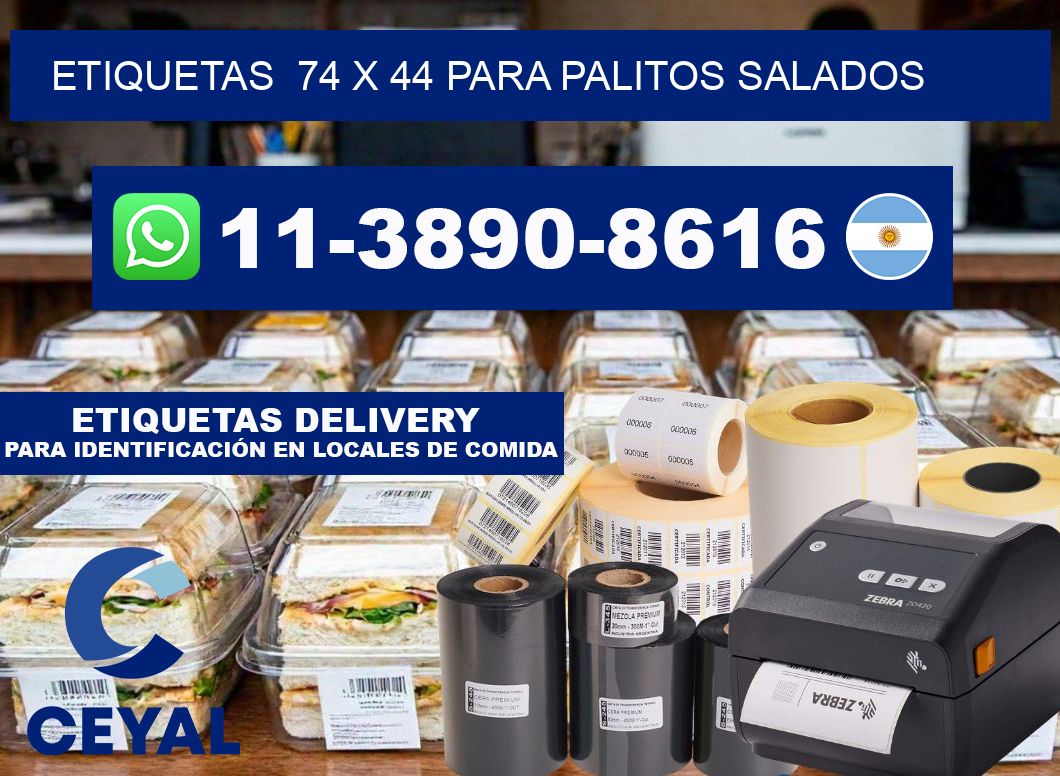etiquetas  74 x 44 para Palitos salados