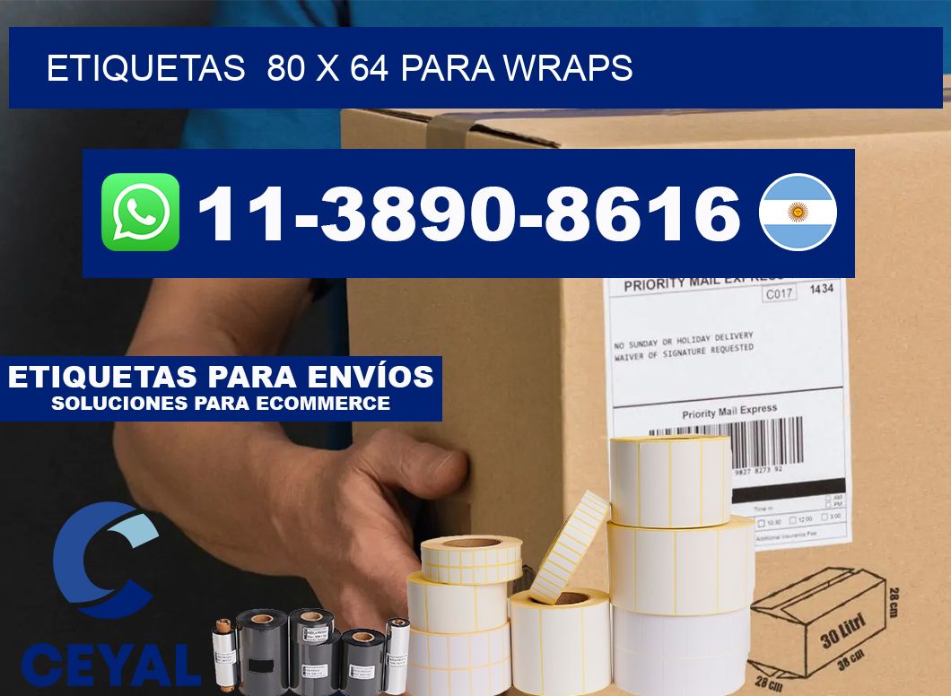 etiquetas 80 x 64 para Wraps