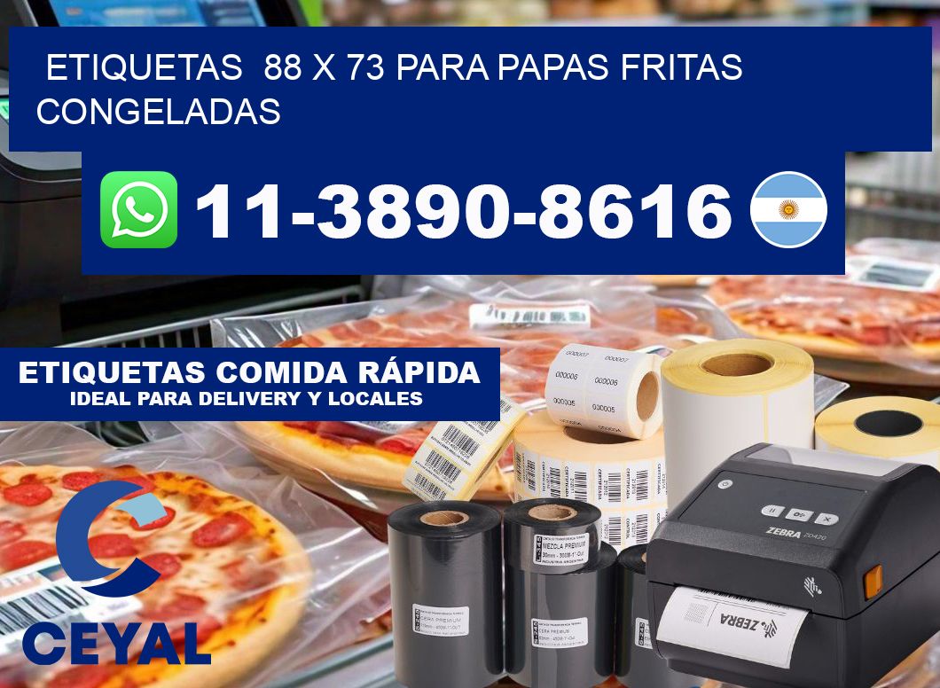 etiquetas  88 x 73 para Papas fritas congeladas
