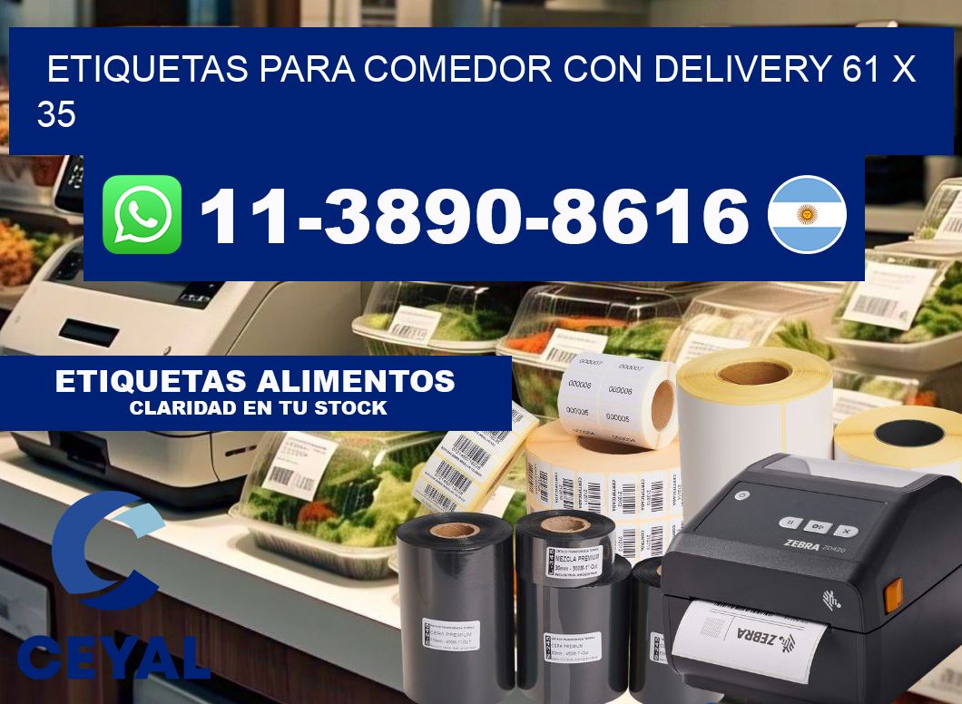 etiquetas para Comedor con delivery 61 x 35