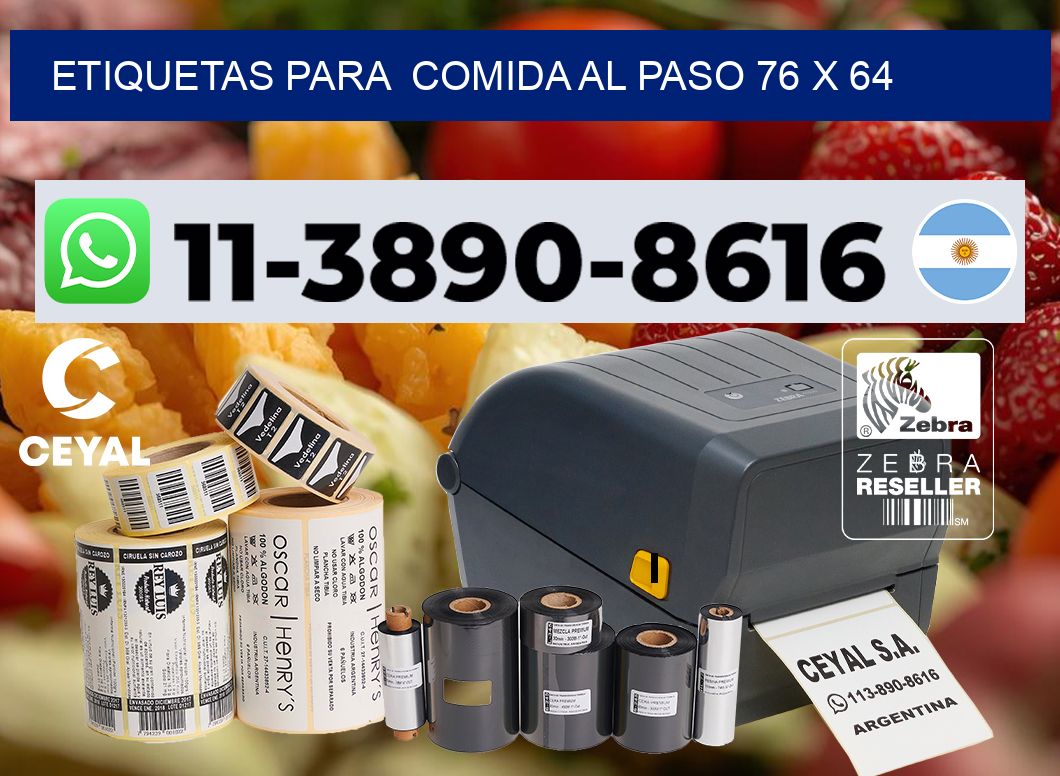 etiquetas para Comida al paso 76 x 64