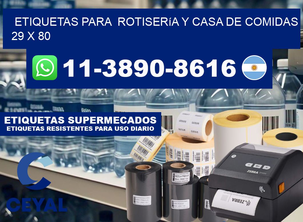 etiquetas para  Rotisería y casa de comidas 29 x 80
