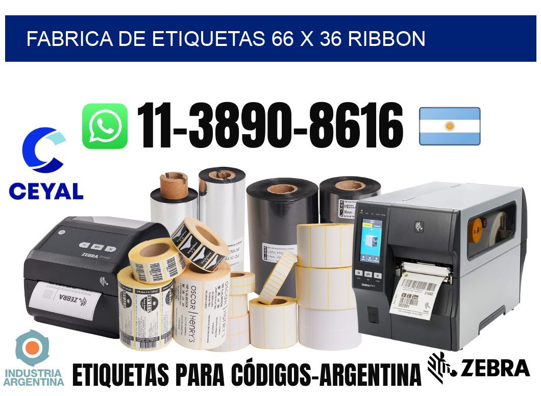 fabrica de etiquetas 66 x 36 ribbon