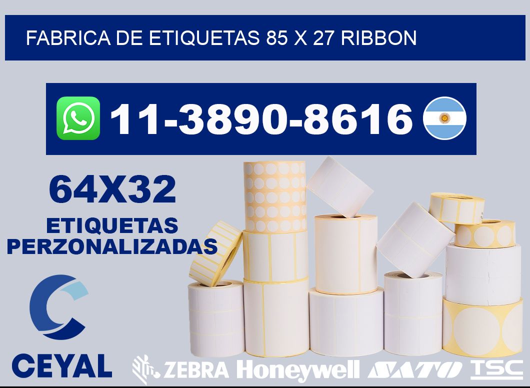 fabrica de etiquetas 85 x 27 ribbon