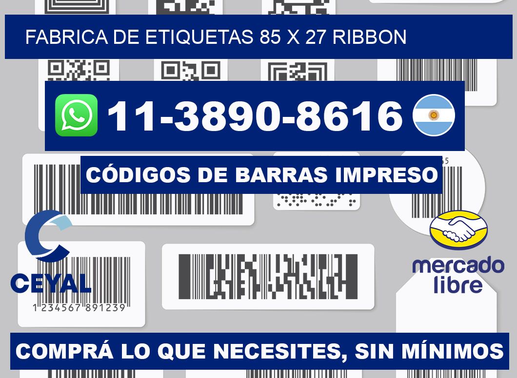 fabrica de etiquetas 85 x 27 ribbon