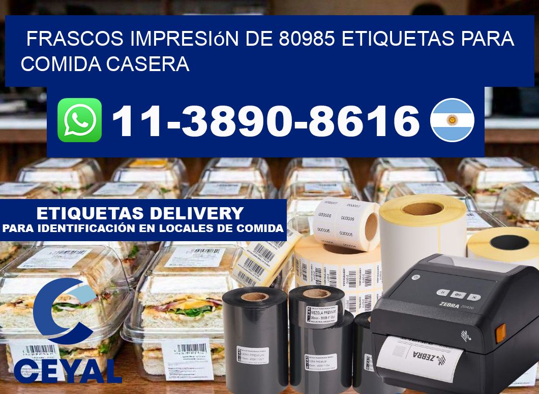 frascos impresión de 80985 etiquetas para comida casera