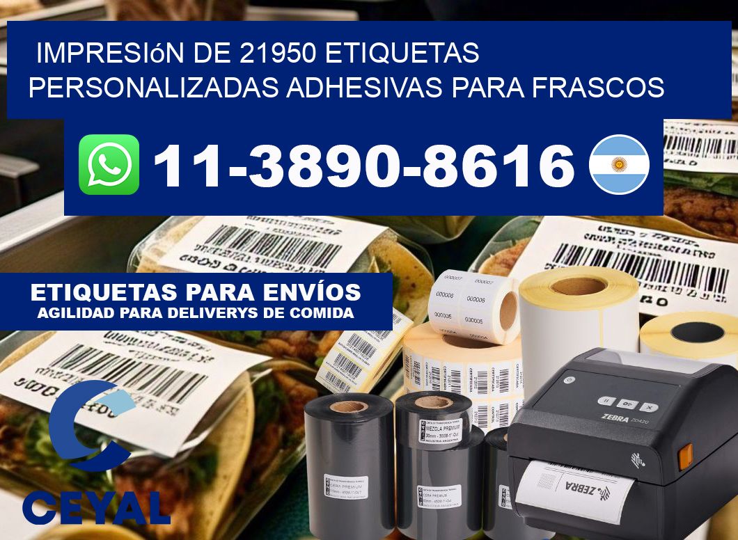 impresión de 21950 etiquetas personalizadas adhesivas para frascos