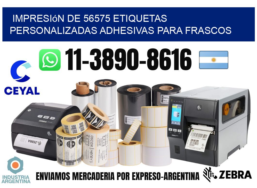 impresión de 56575 etiquetas personalizadas adhesivas para frascos