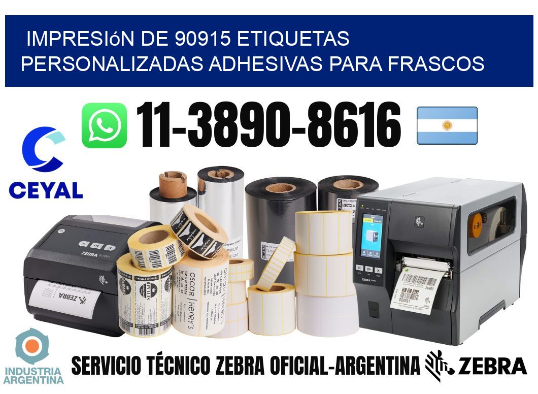 impresión de 90915 etiquetas personalizadas adhesivas para frascos